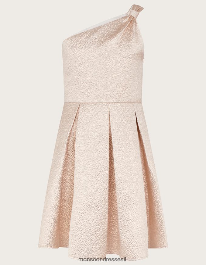 הַלבָּשָׁה Monsoon שמלת ג'קארד עם כתף אחת זהב ילדה HTJ0TZ1946