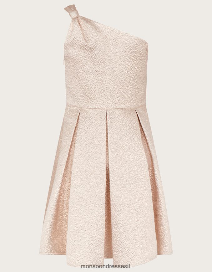 הַלבָּשָׁה Monsoon שמלת ג'קארד עם כתף אחת זהב ילדה HTJ0TZ1946