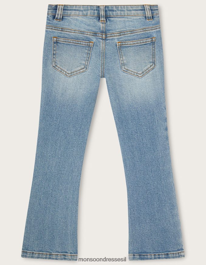 הַלבָּשָׁה Monsoon ג'ינס פרחוני נצנצים כְּחוֹל ילדה HTJ0TZ1948