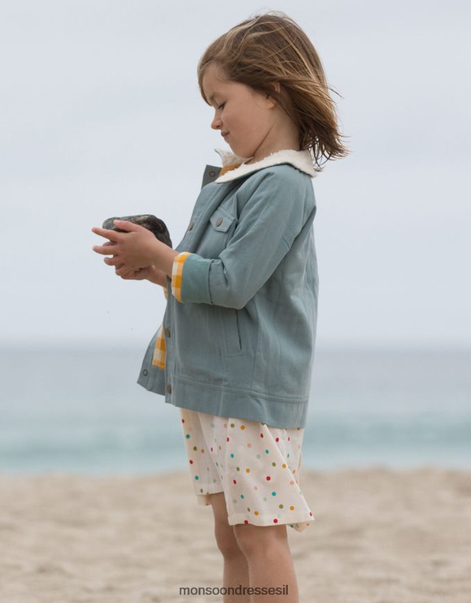 הַלבָּשָׁה Monsoon מעיל הרפתקאות עם צווארון שרפה קטן ירוק רדיקלים כחול (כחול בהיר) יְלָדִים HTJ0TZ1952