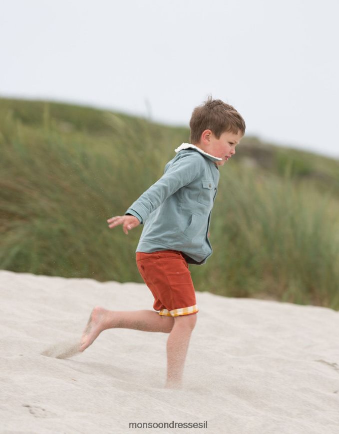 הַלבָּשָׁה Monsoon מעיל הרפתקאות עם צווארון שרפה קטן ירוק רדיקלים כחול (כחול בהיר) יְלָדִים HTJ0TZ1952