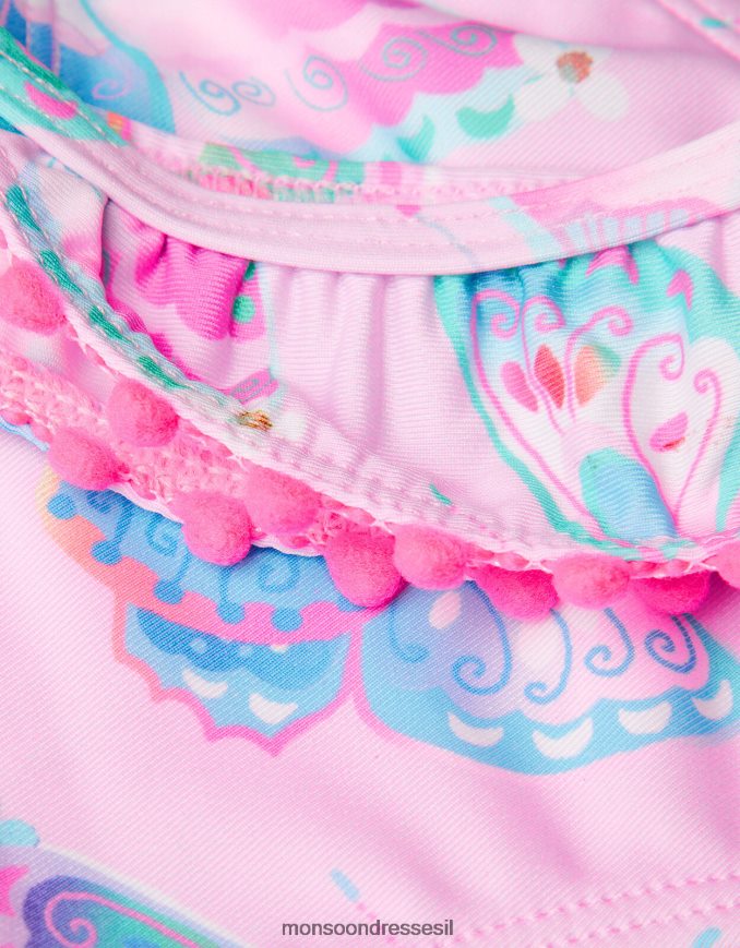 הַלבָּשָׁה Monsoon סט טנקיני פונפון בהדפס פרפר ורוד (ורוד חיוור) ילדה HTJ0TZ1953