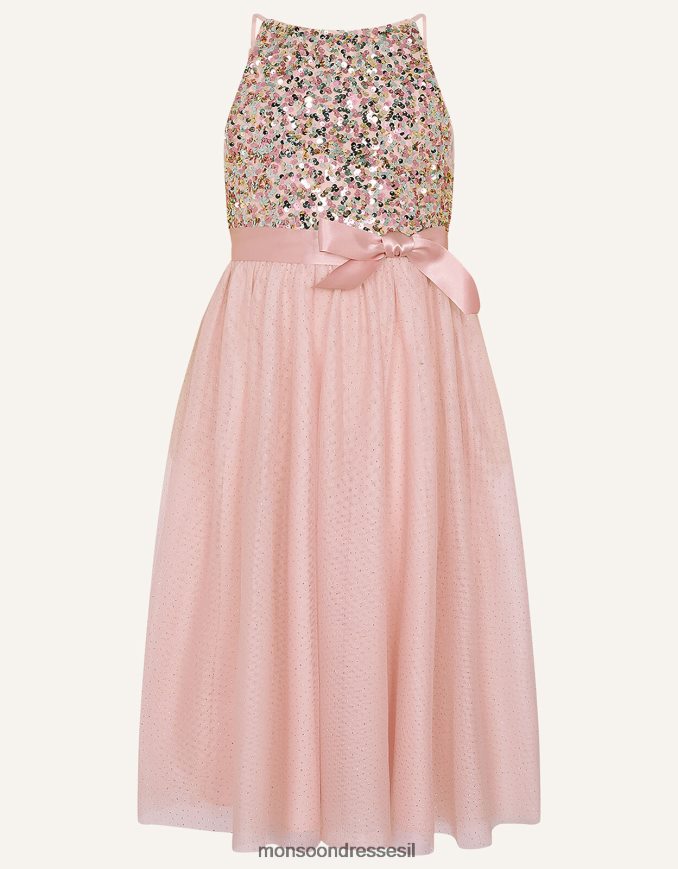 הַלבָּשָׁה Monsoon שמלת נצנצים של אמת דיסקו וָרוֹד ילדה HTJ0TZ1954