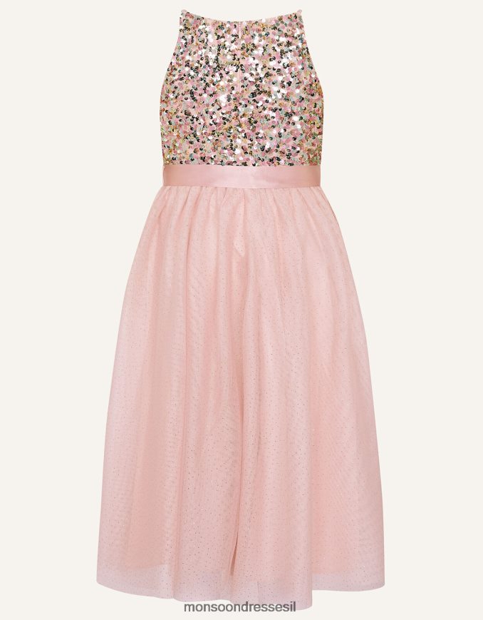 הַלבָּשָׁה Monsoon שמלת נצנצים של אמת דיסקו וָרוֹד ילדה HTJ0TZ1954