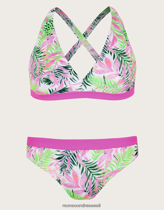 הַלבָּשָׁה Monsoon סט ביקיני משולש דקל יפה שֶׁנהָב ילדה HTJ0TZ1957