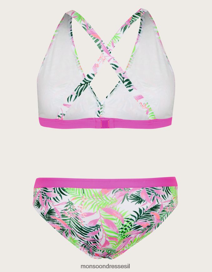 הַלבָּשָׁה Monsoon סט ביקיני משולש דקל יפה שֶׁנהָב ילדה HTJ0TZ1957