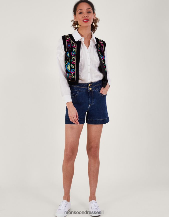 הַלבָּשָׁה Monsoon חולצה מכופתרת בפרטי אפליקציה שֶׁנהָב נשים HTJ0TZ195