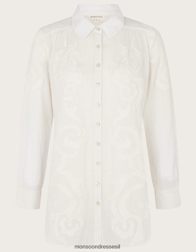 הַלבָּשָׁה Monsoon חולצה מכופתרת בפרטי אפליקציה שֶׁנהָב נשים HTJ0TZ195