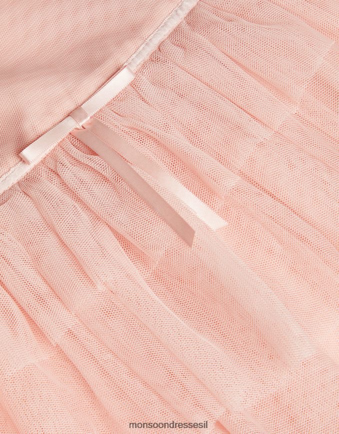 הַלבָּשָׁה Monsoon שמלת מקסי מלמלה של ארץ הפלא ורוד (ורוד חיוור) ילדה HTJ0TZ1967