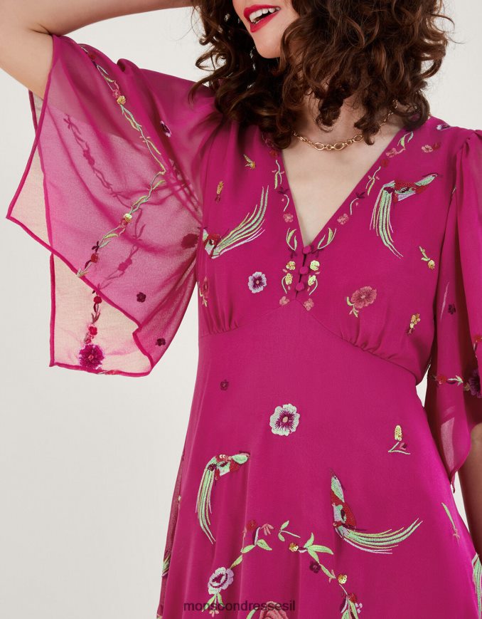 הַלבָּשָׁה Monsoon שמלת מכפלת ג'יין האנקי וָרוֹד נשים HTJ0TZ196