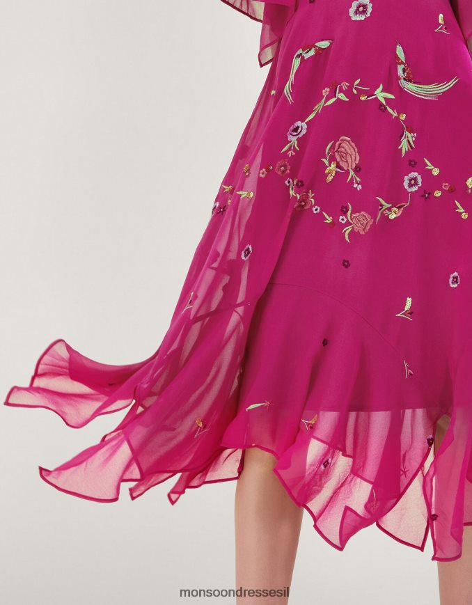 הַלבָּשָׁה Monsoon שמלת מכפלת ג'יין האנקי וָרוֹד נשים HTJ0TZ196