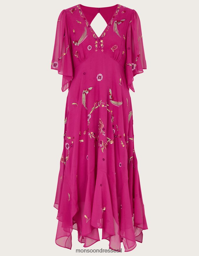 הַלבָּשָׁה Monsoon שמלת מכפלת ג'יין האנקי וָרוֹד נשים HTJ0TZ196