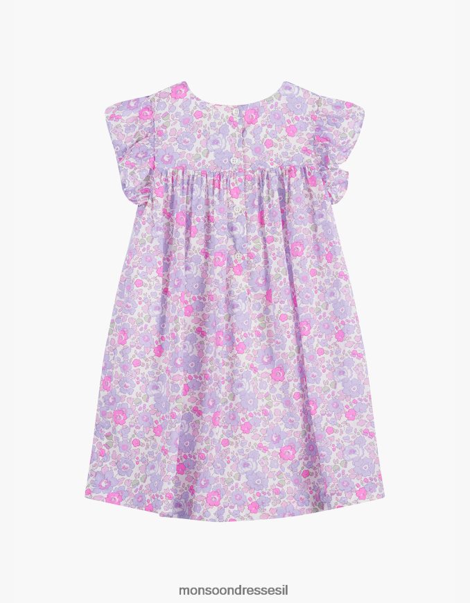 הַלבָּשָׁה Monsoon שמלת טרטר בטסי סלסול סגול (לילך) יְלָדִים HTJ0TZ1970