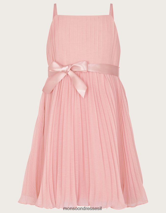 הַלבָּשָׁה Monsoon שמלת שיפון קפלים פנלופה וָרוֹד ילדה HTJ0TZ1977