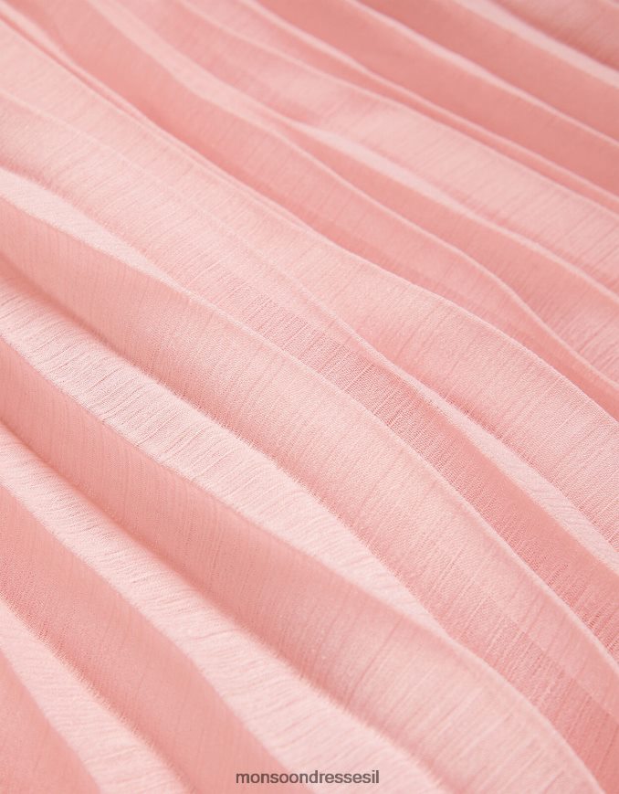 הַלבָּשָׁה Monsoon שמלת שיפון קפלים פנלופה וָרוֹד ילדה HTJ0TZ1977