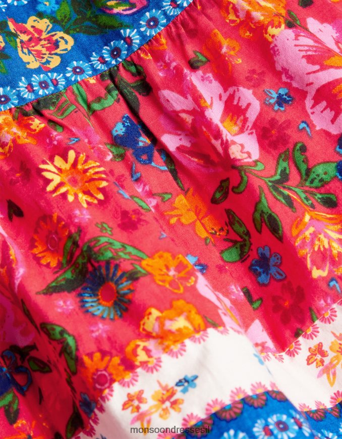 הַלבָּשָׁה Monsoon שמלה עם הדפס פרחוני מעורב אָדוֹם ילדה HTJ0TZ1979