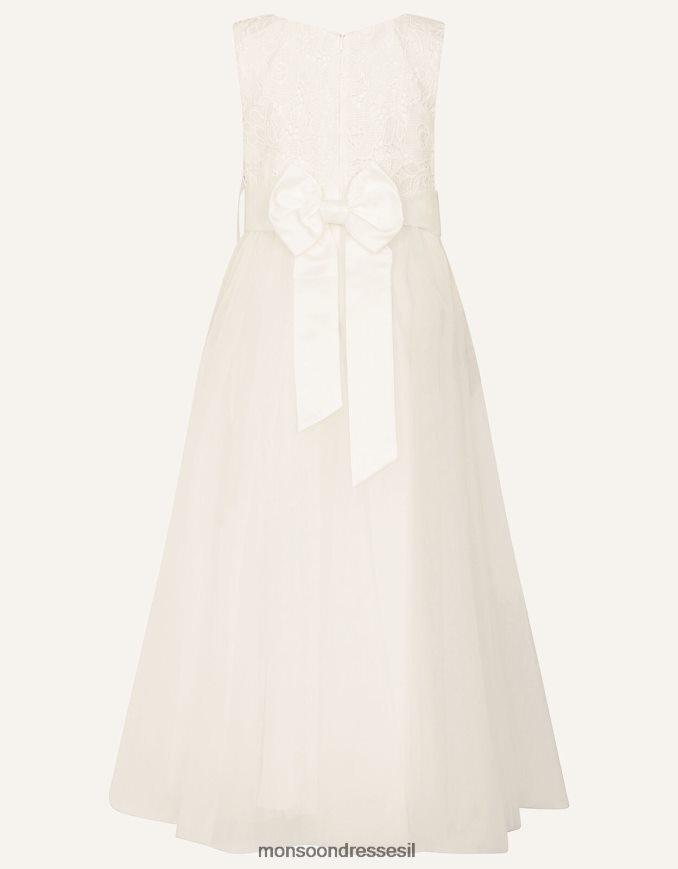 הַלבָּשָׁה Monsoon אליס תחרה מחוך טול שמלת מקסי שֶׁנהָב ילדה HTJ0TZ1981