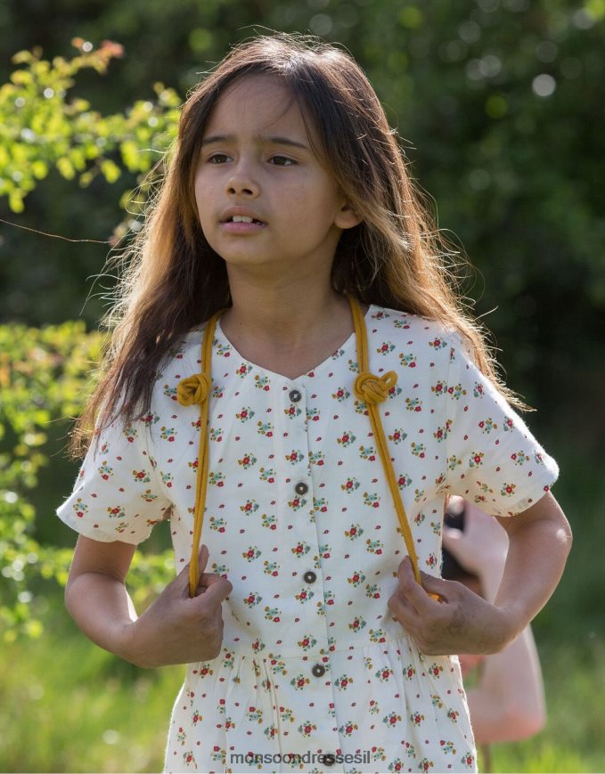 הַלבָּשָׁה Monsoon רדיקלים ירוקים קטנים כפתור פרחי אביב דרך השמלה רַב יְלָדִים HTJ0TZ1982