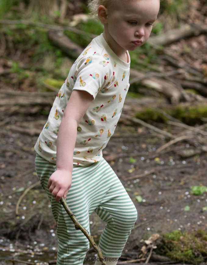 הַלבָּשָׁה Monsoon רדיקלים קטנים ירוקים חולצת טריקו של ציפור קטנה ומשחקי ג'וגר רַב יְלָדִים HTJ0TZ1984