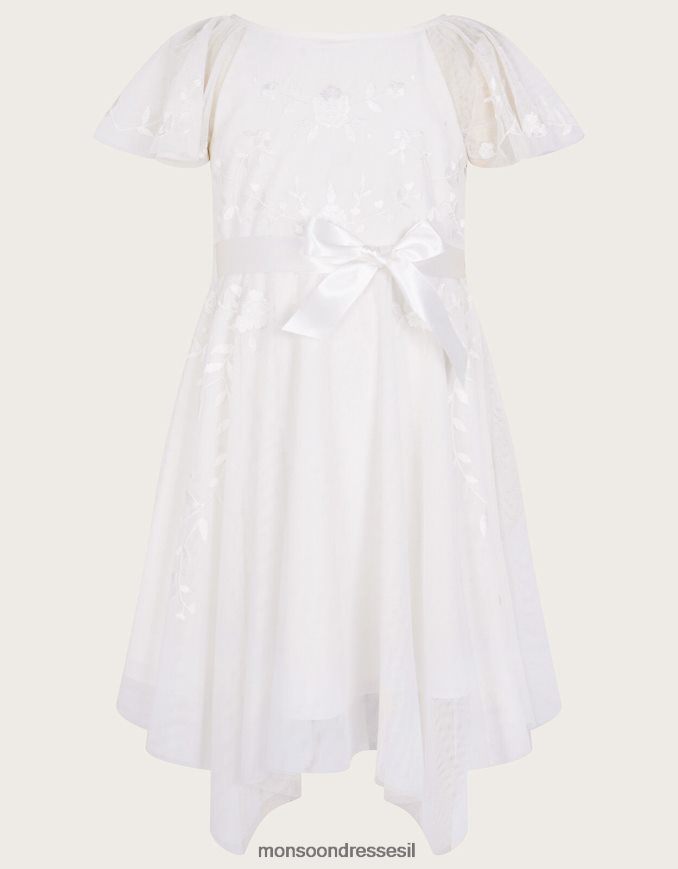 הַלבָּשָׁה Monsoon שמלת טול רקומה של אמיליה שֶׁנהָב ילדה HTJ0TZ1990