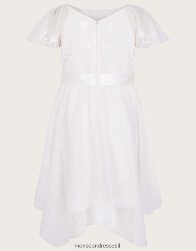 הַלבָּשָׁה Monsoon שמלת טול רקומה של אמיליה שֶׁנהָב ילדה HTJ0TZ1990