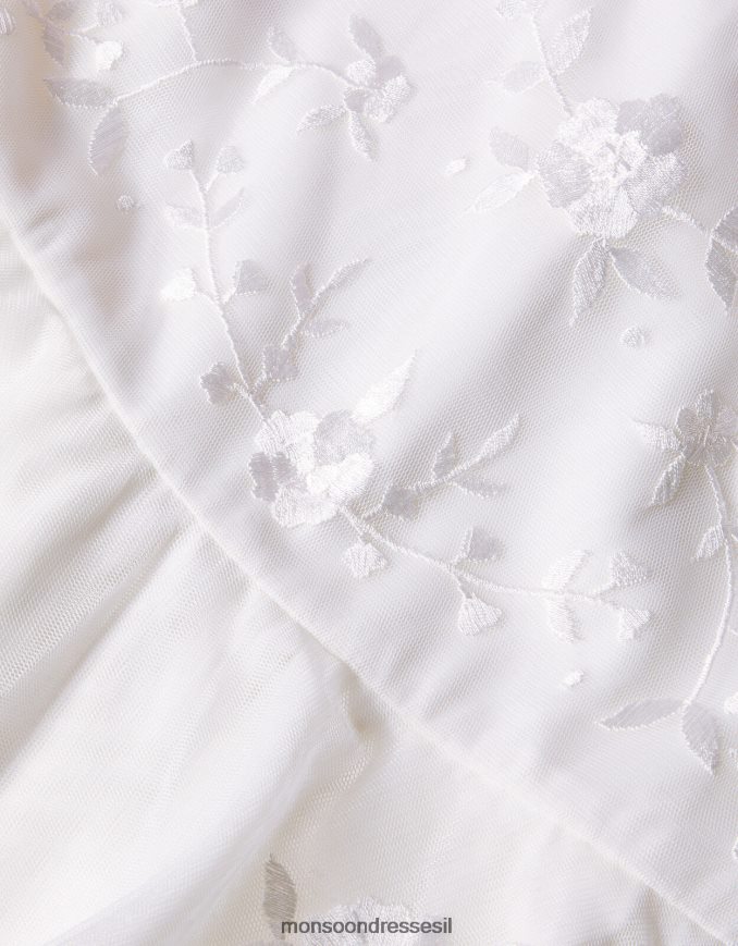 הַלבָּשָׁה Monsoon שמלת טול רקומה של אמיליה שֶׁנהָב ילדה HTJ0TZ1990