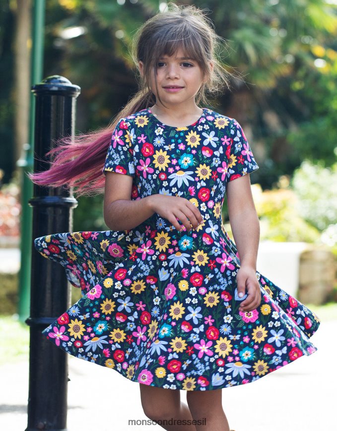 הַלבָּשָׁה Monsoon שמלת סקייטר אביבית פרוגי כחול (צי) יְלָדִים HTJ0TZ1992