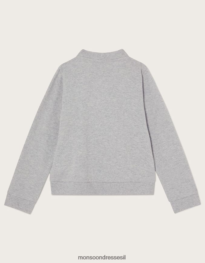 הַלבָּשָׁה Monsoon מעיל בומבר חד קרן מכותנה בת קיימא אפור יְלָדִים HTJ0TZ1995