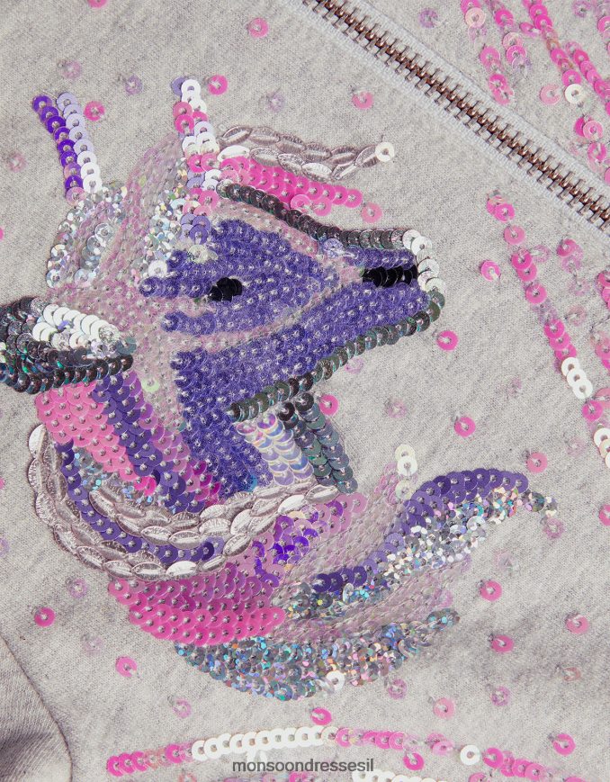 הַלבָּשָׁה Monsoon מעיל בומבר חד קרן מכותנה בת קיימא אפור יְלָדִים HTJ0TZ1995