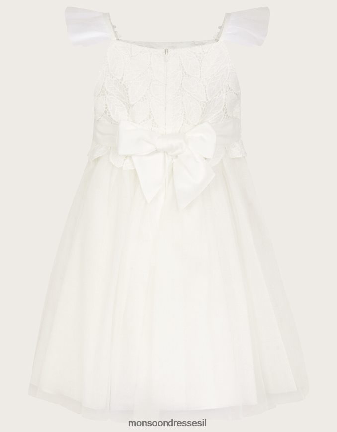 הַלבָּשָׁה Monsoon שמלת טול תחרה של אופליה שֶׁנהָב ילדה HTJ0TZ1998