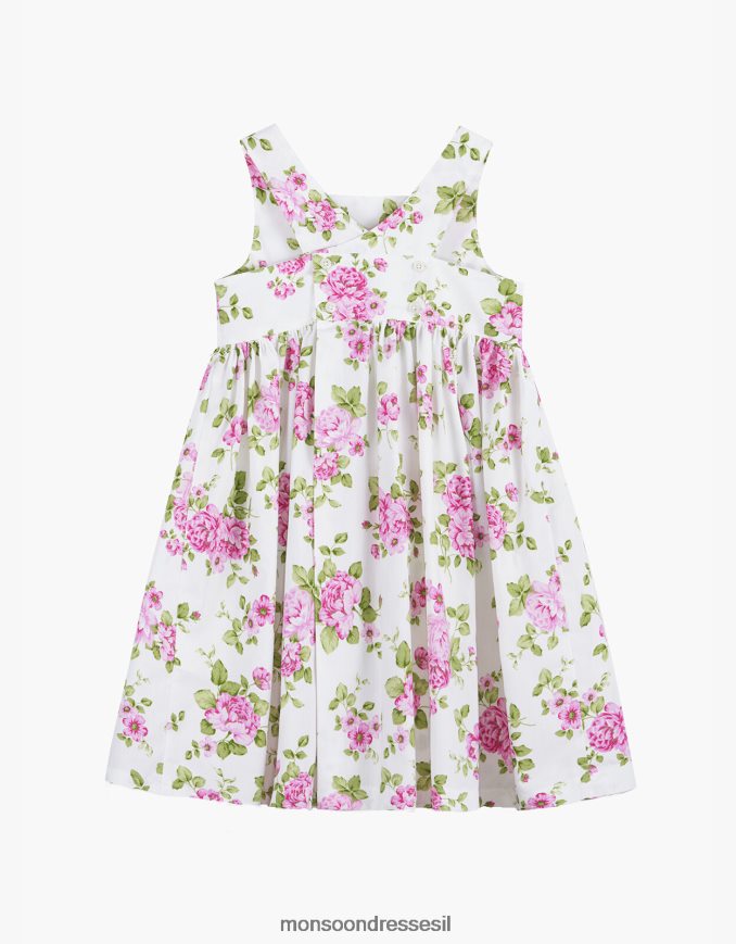 הַלבָּשָׁה Monsoon טרוטרס אדלינה וינטג' ורד שמלה מוצלבת וָרוֹד יְלָדִים HTJ0TZ2000