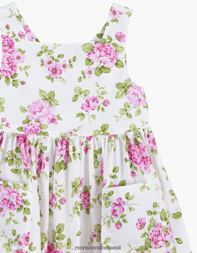 הַלבָּשָׁה Monsoon טרוטרס אדלינה וינטג' ורד שמלה מוצלבת וָרוֹד יְלָדִים HTJ0TZ2000