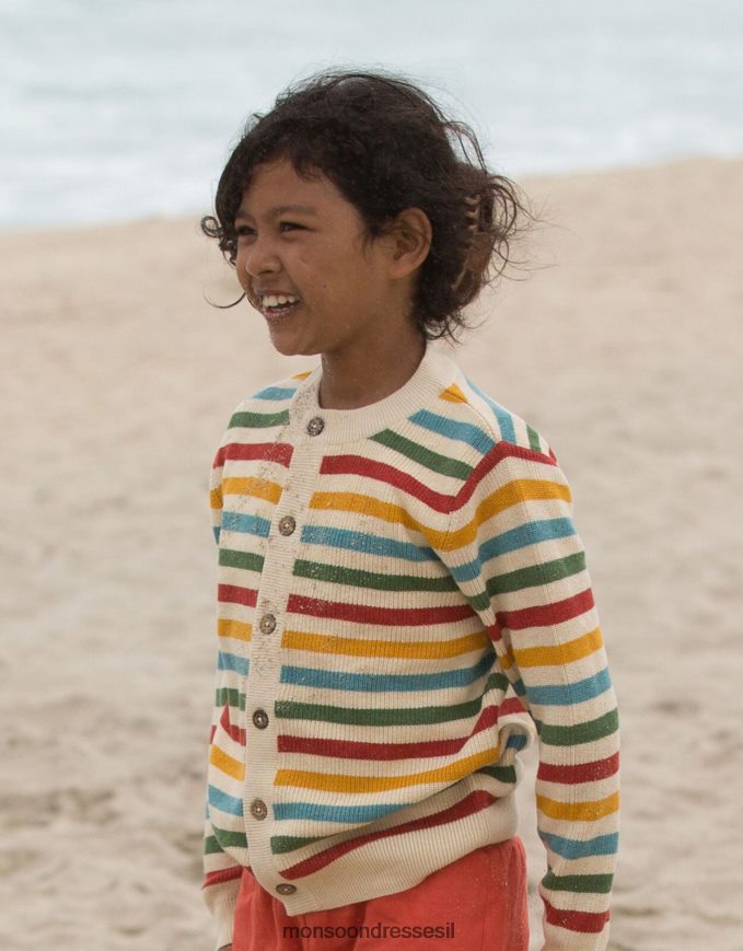 הַלבָּשָׁה Monsoon רדיקלים ירוקים קטנים מאחד לשני קרדיגן פסי קשת בענן רַב יְלָדִים HTJ0TZ2003