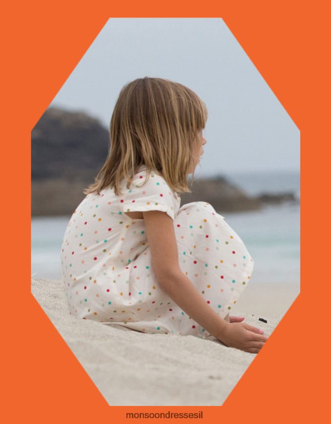 הַלבָּשָׁה Monsoon רדיקלים ירוקים קטנים כתמי קשת בענן שמלה סמוקה לבן יְלָדִים HTJ0TZ2004