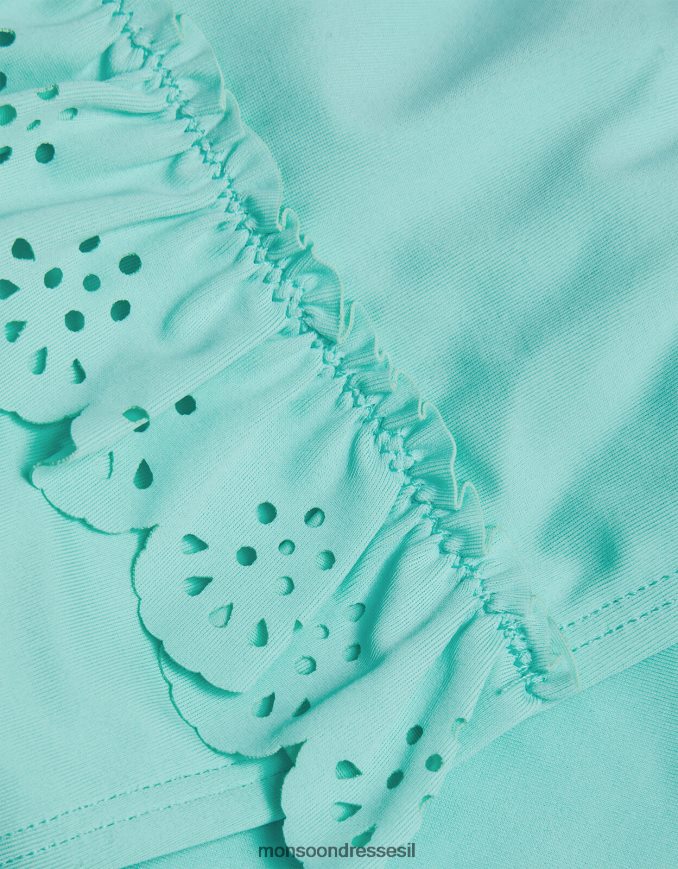 הַלבָּשָׁה Monsoon סט ביקיני סלסולים בחיתוך לייזר כחול (טורקיז) ילדה HTJ0TZ2006