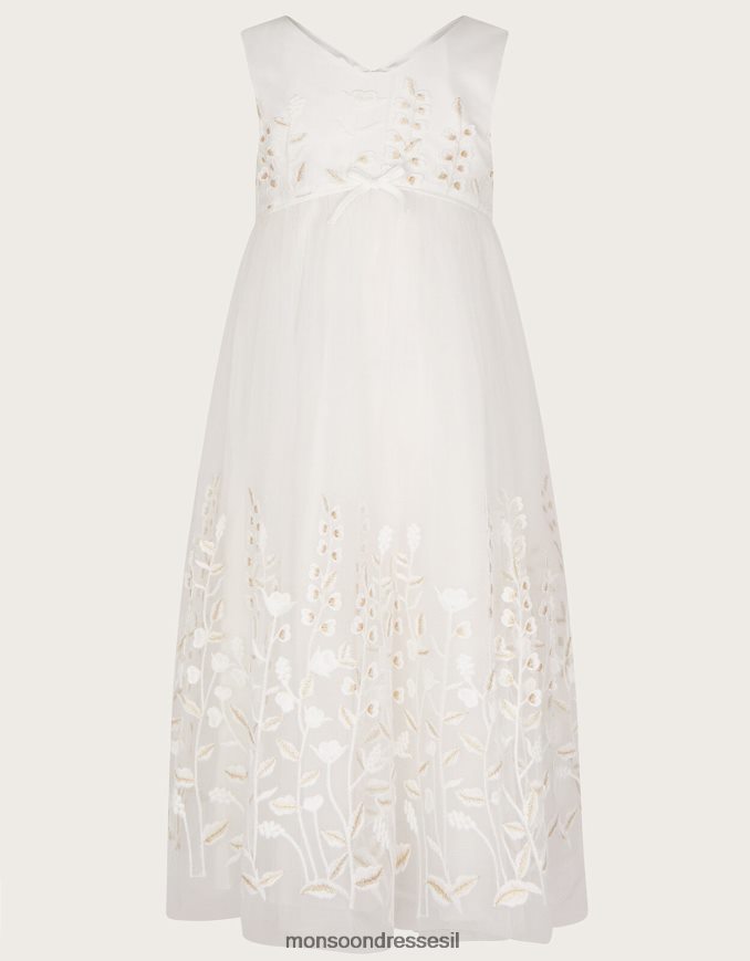 הַלבָּשָׁה Monsoon שמלת מקסי רקומה של לילי שֶׁנהָב ילדה HTJ0TZ2007