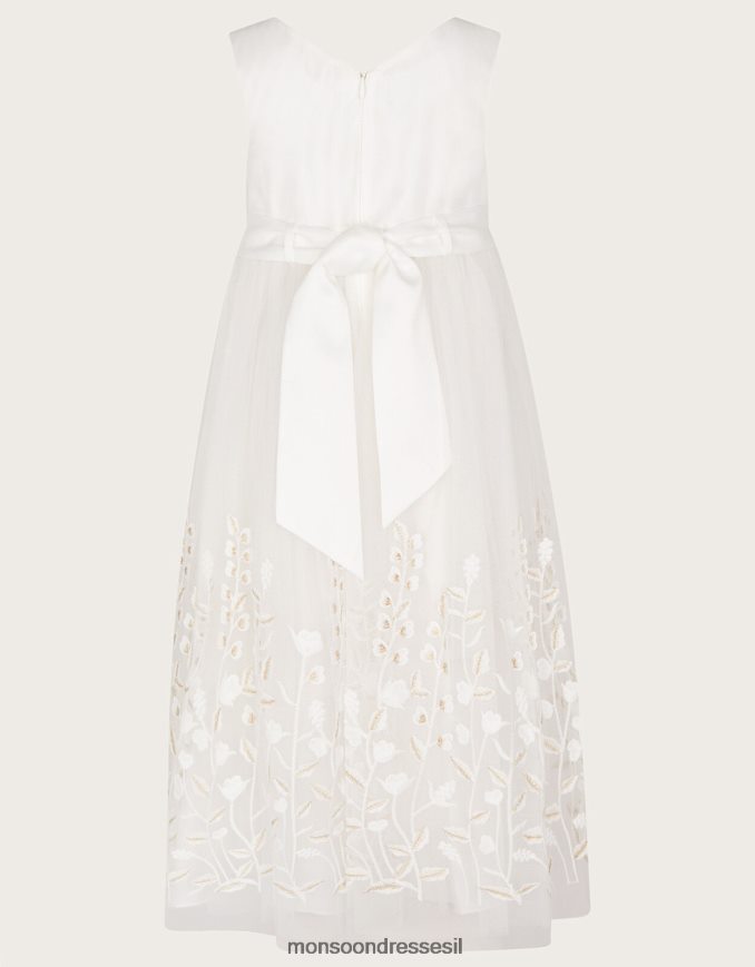 הַלבָּשָׁה Monsoon שמלת מקסי רקומה של לילי שֶׁנהָב ילדה HTJ0TZ2007