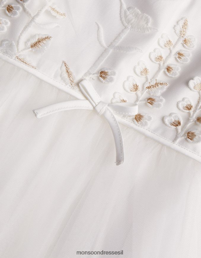 הַלבָּשָׁה Monsoon שמלת מקסי רקומה של לילי שֶׁנהָב ילדה HTJ0TZ2007