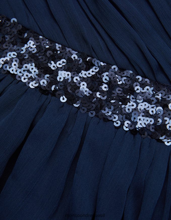 הַלבָּשָׁה Monsoon שמלת נשף עם כתף אחת של אביגיל כחול (צי) ילדה HTJ0TZ2012