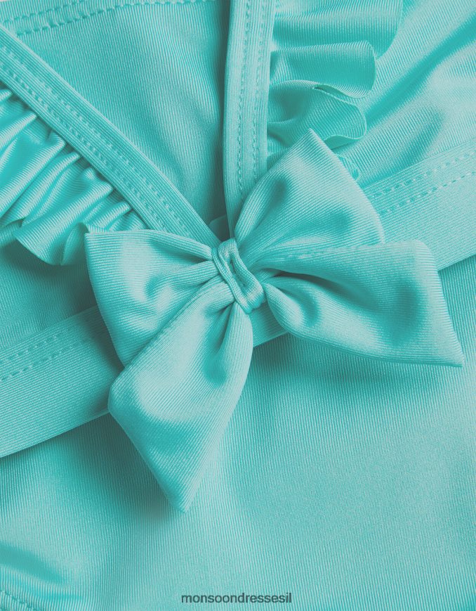 הַלבָּשָׁה Monsoon סט עיטורי סלסול ביקיני משולש ירוק ילדה HTJ0TZ2018