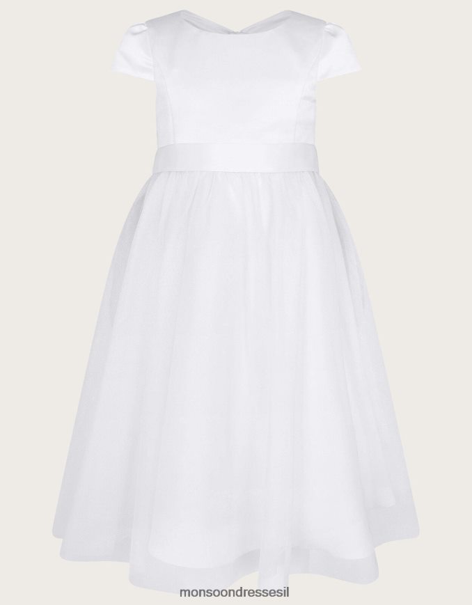 הַלבָּשָׁה Monsoon שמלת הקודש של שושבינה טול לבן ילדה HTJ0TZ2024