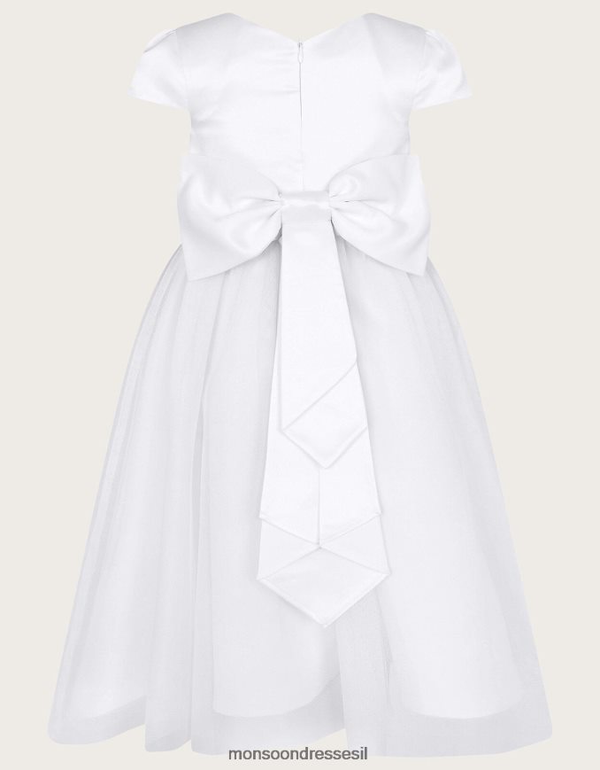 הַלבָּשָׁה Monsoon שמלת הקודש של שושבינה טול לבן ילדה HTJ0TZ2024