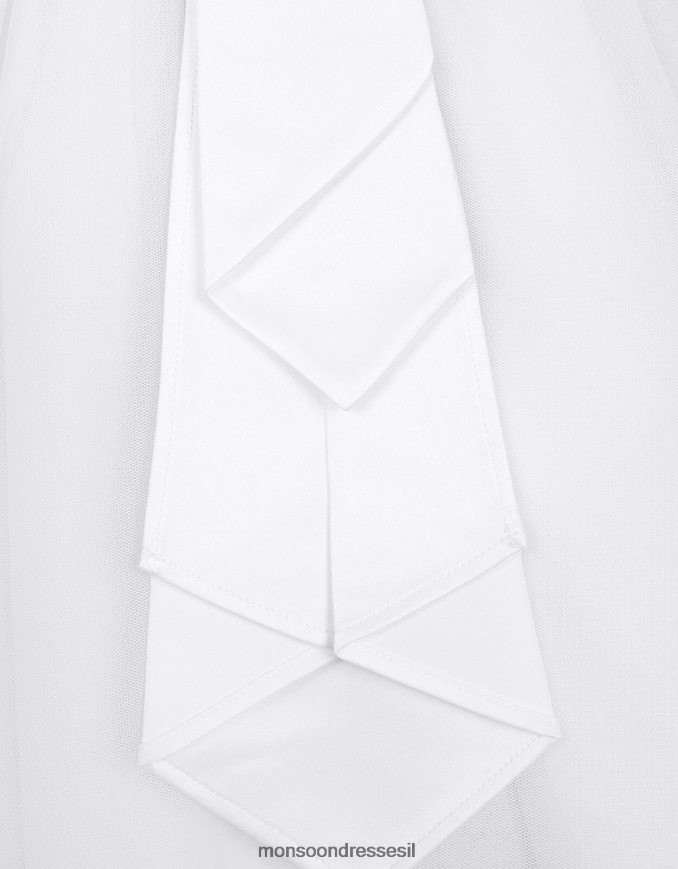 הַלבָּשָׁה Monsoon שמלת הקודש של שושבינה טול לבן ילדה HTJ0TZ2024