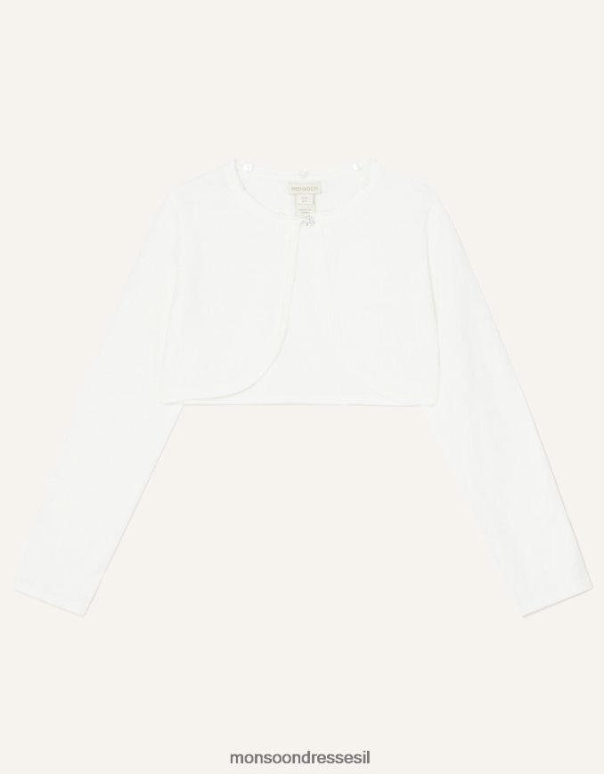 הַלבָּשָׁה Monsoon קרדיגן צווארון פרווה מלאכותי רך במיוחד שֶׁנהָב ילדה HTJ0TZ2028