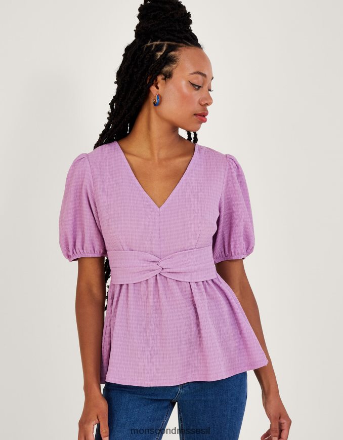 הַלבָּשָׁה Monsoon טופ ג'רסי קדמי סגול (לילך) נשים HTJ0TZ203