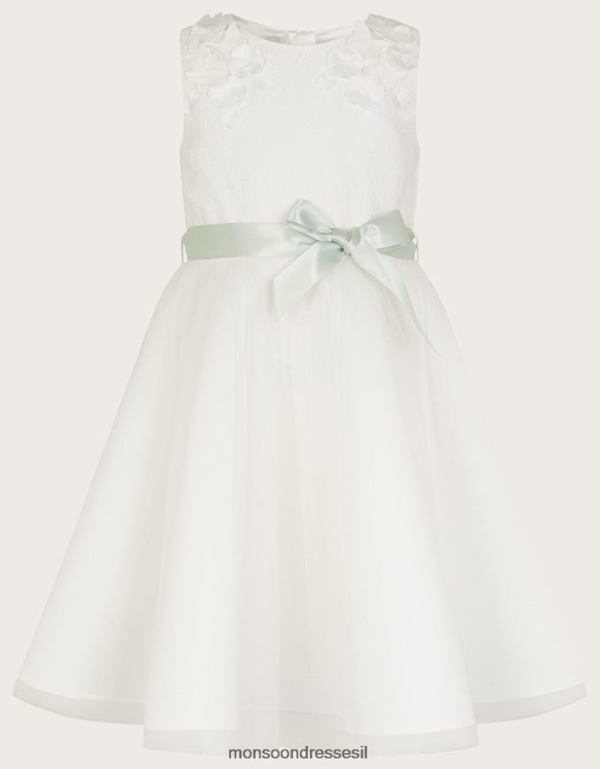 הַלבָּשָׁה Monsoon שמלת שושבינה תלת מימדית של פרייה שֶׁנהָב ילדה HTJ0TZ2030