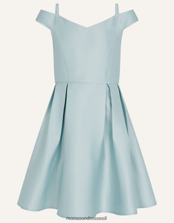 הַלבָּשָׁה Monsoon שמלת נשף של דוכסית אריג ברדו ירוק ילדה HTJ0TZ2034