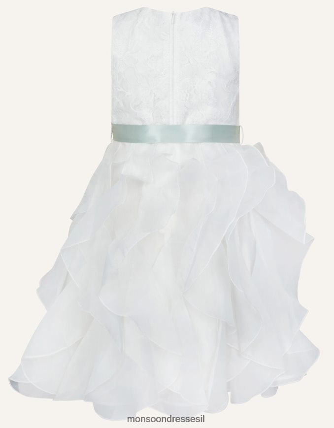 הַלבָּשָׁה Monsoon שמלת מלמלה תחרה שֶׁנהָב ילדה HTJ0TZ2036