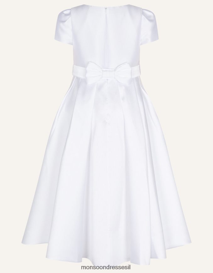 הַלבָּשָׁה Monsoon שמלת הקודש של הנרייטה לבן ילדה HTJ0TZ2039