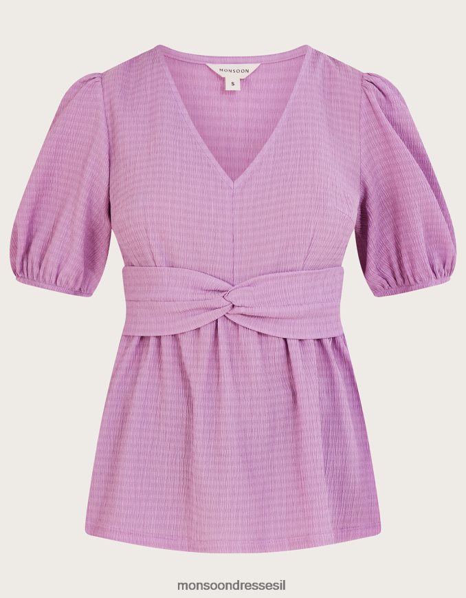 הַלבָּשָׁה Monsoon טופ ג'רסי קדמי סגול (לילך) נשים HTJ0TZ203